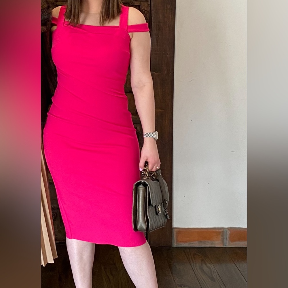 Chiara Boni Below the Knee Pink Dress